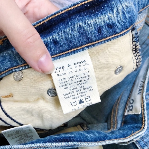 rag & bone • The Skinny Racer Relay jeans stripe slim zipper ankle low rise fade - Picture 7 of 14